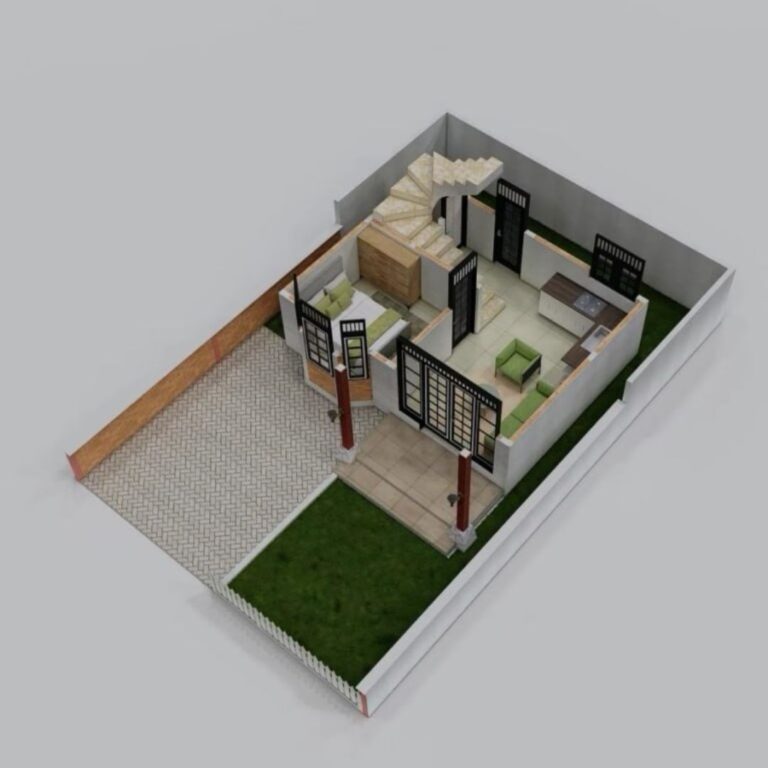 Denah 3D Lantai Bawah
